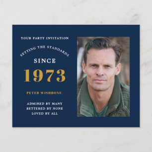 Budget 50. Geburtstag Einladung 1973 Name Foto Flyer