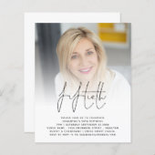 Budget 50. Geburtstag Foto Script-Party Einladung (Vorne/Hinten)