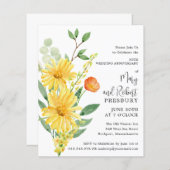 Budget 50 Jahre Jubiläum Gelbe Blüte Einladung (Vorne/Hinten)