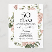 Budget 50 Jahre Jubiläum Rosa Blumenladen (Vorderseite)