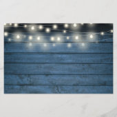 Budget 50 Jubiläum Blue Rustic Foto Einladung (Rückseite)