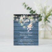 Budget 50 Jubiläum Foto Rustic Floral Einladung (Stehend Vorderseite)