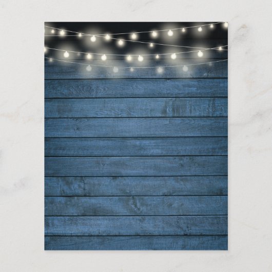 Budget 50 Jubiläum Rustikale String Light Einladun (Rückseite)