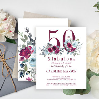 Budget 50 und fabelhafte Blumengeburtseinladung