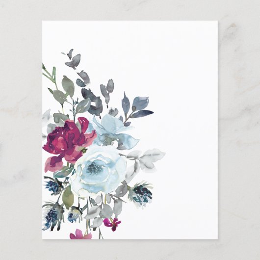 Budget 50 und fabelhafte Blumengeburtseinladung (Rückseite)