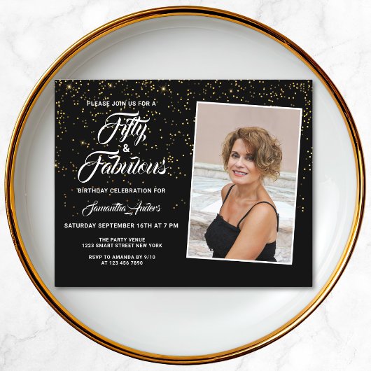 Budget 50 und fabelhafte Gold Glitzer Einladung