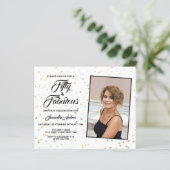 Budget 50 und fabelhafte Gold Stars Einladung (Stehend Vorderseite)