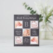 Budget 5 Foto Collage New Baby Birth Vielen Dank (Stehend Vorderseite)