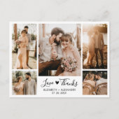 Budget 5 Foto Collage Wedding Danke Postcard Postkarte (Vorderseite)