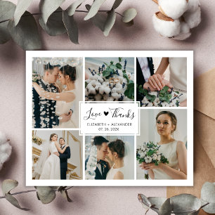 Budget 5 Foto Collage Wedding Danke Postcard Postkarte