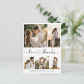 Budget 5 Foto Collage Wedding Danke Postcard Postkarte (Stehend Vorderseite)