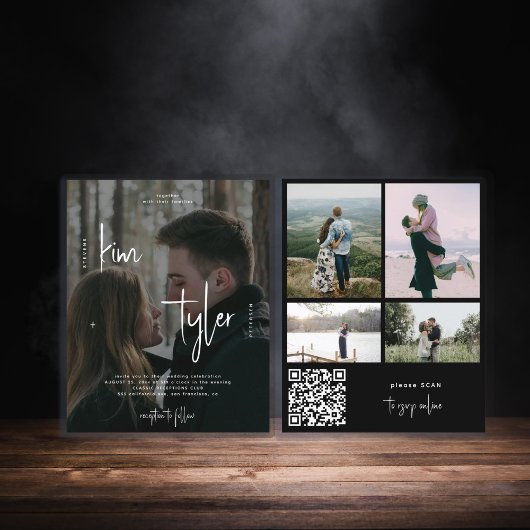 Budget 5 Fotos QR CODE Skript Hochzeit Einladung