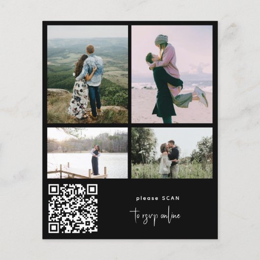 Budget 5 Fotos QR CODE Skript Hochzeit Einladung Flyer (Hinten)
