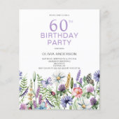 Budget 60. Geburtstag Lila Blumenladen (Vorderseite)