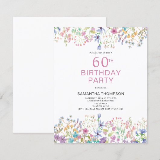 Budget 60. Geburtstag Rosa Blumenladen (Vorne/Hinten)