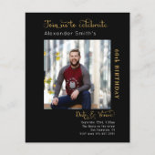 Budget 60. Geburtstag Schwarze Einladung Flyer (Vorne)