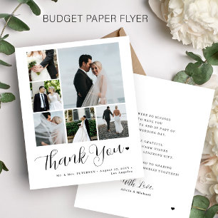 Budget 6 Foto-Collage Hochzeits-Dankeskarten Flyer