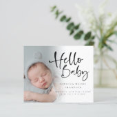 Budget 6 Foto Girl Boy Hallo Geburtstag Ankündigun (Stehend Vorderseite)