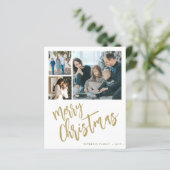 Budget 6 Foto Gold Frohe Weihnachtskarte (Stehend Vorderseite)