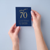 Budget 70. Geburtstag Einladung Navy Blue Flyer (Gruppe)