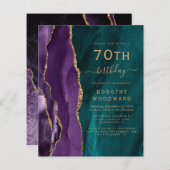 Budget 70. Geburtstag Lila Gold Aquamarin Agate Ei (Vorne/Hinten)