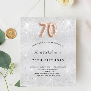Budget 70. Geburtstag Silbergoldene Rose Einladung