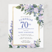 Budget 70. Geburtstag Überraschung Party Einladung (Vorderseite)