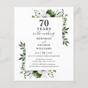 Budget 70. Hochzeitstag Blumen-Einladung