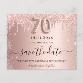 Budget 70. Rose Save the Date Karte (Vorderseite)