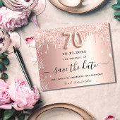 Budget 70. Rose Save the Date Karte