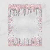 Budget 80. Geburtstag silber rosa Einladung (Rückseite)