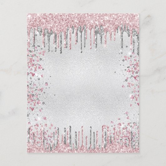 Budget 80. Geburtstag silber rosa Einladung (Rückseite)