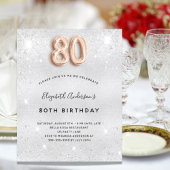 Budget 80. Geburtstag Silbergoldene Rose Einladung