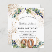 Budget 90. Geburtstag Eukalyptus Grünpflanzen Glit (Vorne/Hinten)