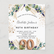 Budget 90. Geburtstag Eukalyptus Grünpflanzen Glit