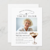 BUDGET 90. Geburtstag Foto Martini Einladung (Vorne/Hinten)