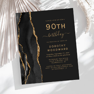 Budget 90. Geburtstag Schwarz Gold Achat Dunkle Ei