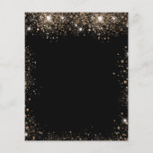 Budget 90. Geburtstag Schwarzer Glitzer Einladung (Rückseite)