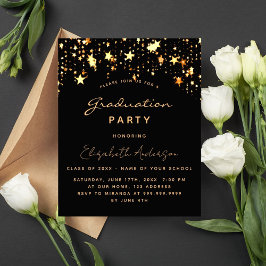 Budget Abschluss 2025 Party schwarze Goldsterne