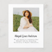 Budget Abschluss 2 Foto Modern 2023 Einfache Karte (Rückseite)