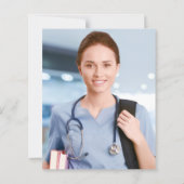 Budget Abschluss Blue Gold Agate Foto Einladung (Rückseite)