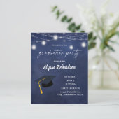 Budget Abschluss Chalkboard Party Blue (Stehend Vorderseite)