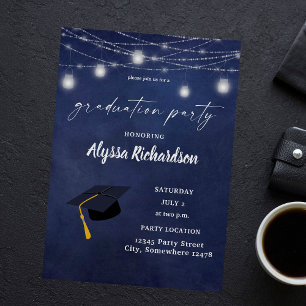 Budget Abschluss Chalkboard Party Blue Flyer