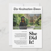 Budget Abschluss Class 2025 Newspaper Foto Einladung (Vorderseite)