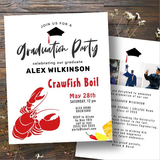 BUDGET Abschluss Crawfish Boil Party Einladung