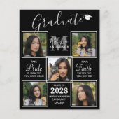 Budget Abschluss Elegant 5 Foto Collage Graduate (Vorderseite)
