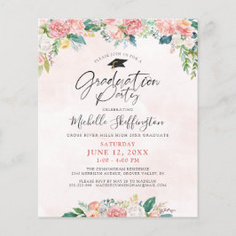 Budget Abschluss Elegante Blumenschrift Einladung