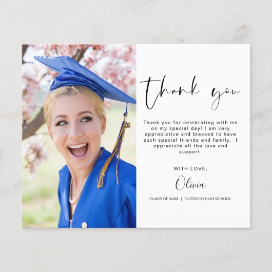 Budget Abschluss Foto Minimalistisch Danke Karten (Vorne)