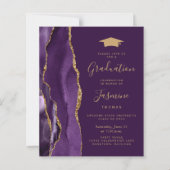 Budget Abschluss Lila Agate Plum Foto Einladung (Vorderseite)