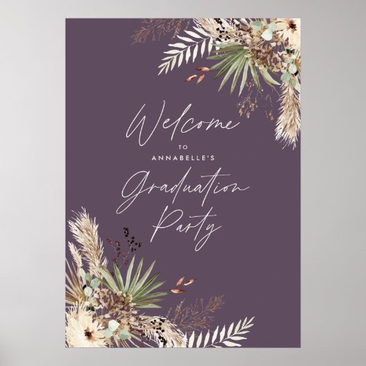 Budget Abschluss Pampas lila modern und elegant Poster (Vorne)